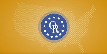 ORT logo overlapped a silhouette of the United States map.